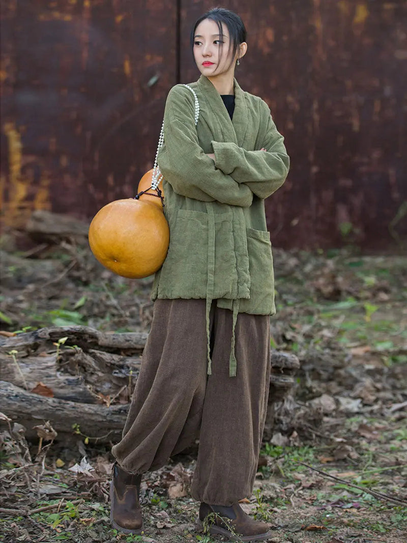 Drawstring Cotton Padded Coat