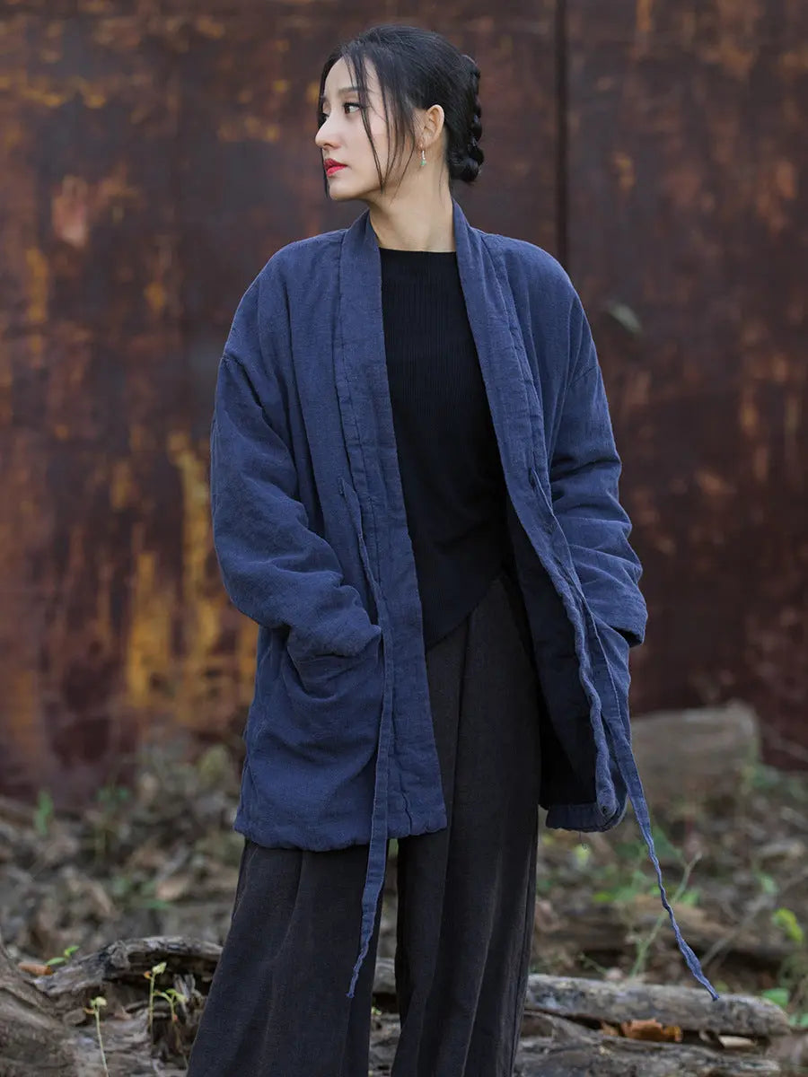Drawstring Cotton Padded Coat