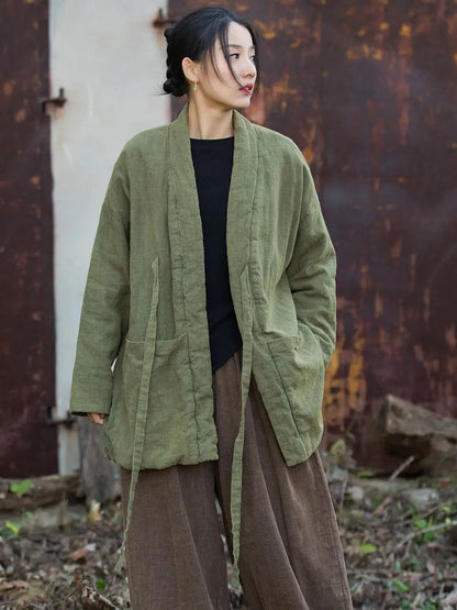Drawstring Cotton Padded Coat