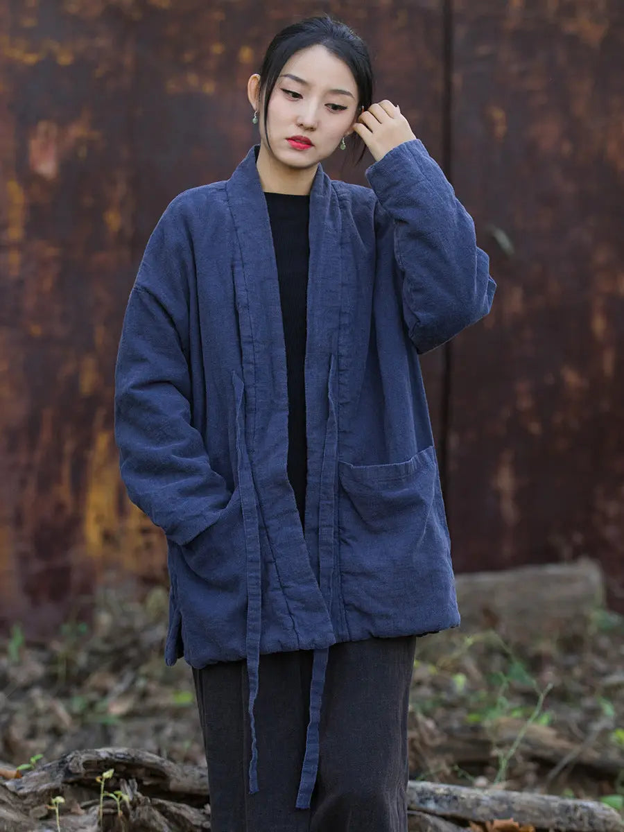 Drawstring Cotton Padded Coat