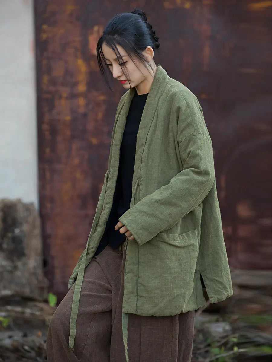 Drawstring Cotton Padded Coat