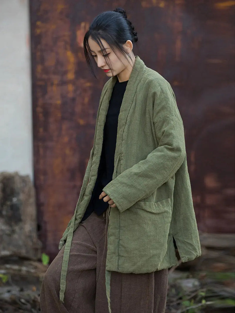 Drawstring Cotton Padded Coat