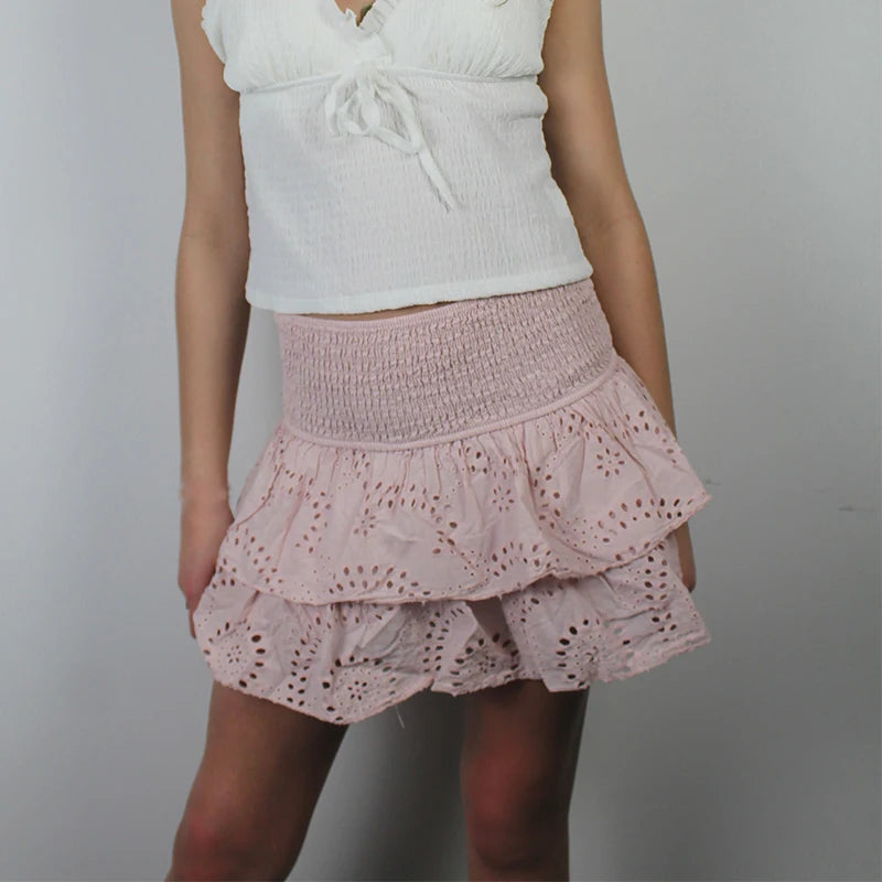 Smocked Beach Ruffle Skirt