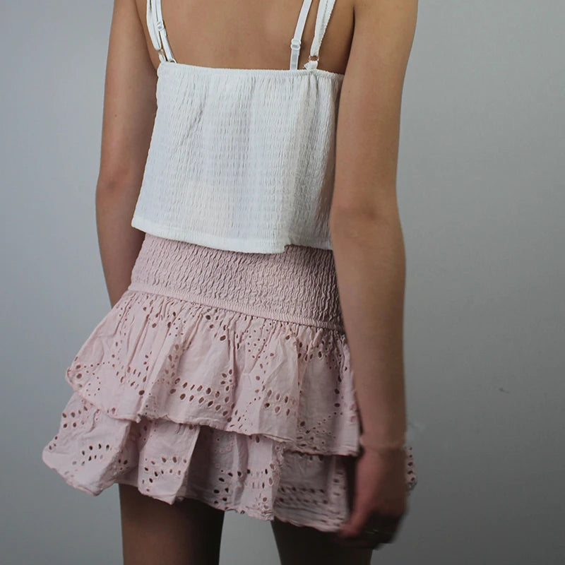 Smocked Beach Ruffle Skirt