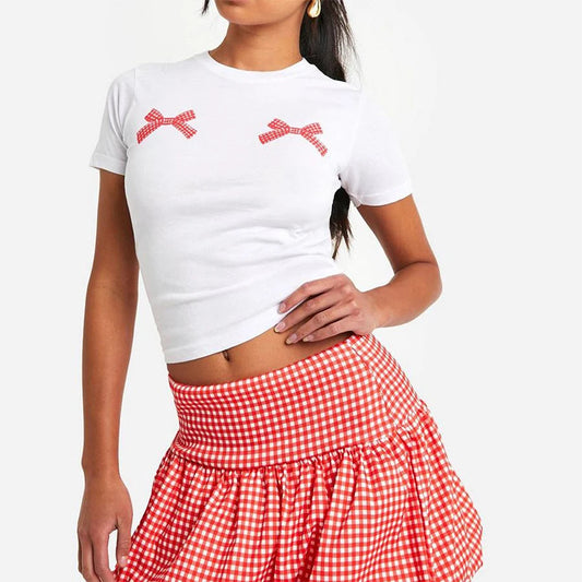 Gingham Bubble Plaid Style Skirt