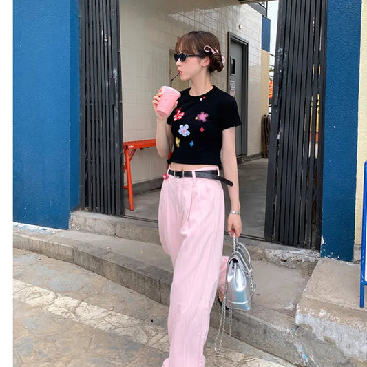 Autumn Fashionable Straight Wide Leg Sweatpants