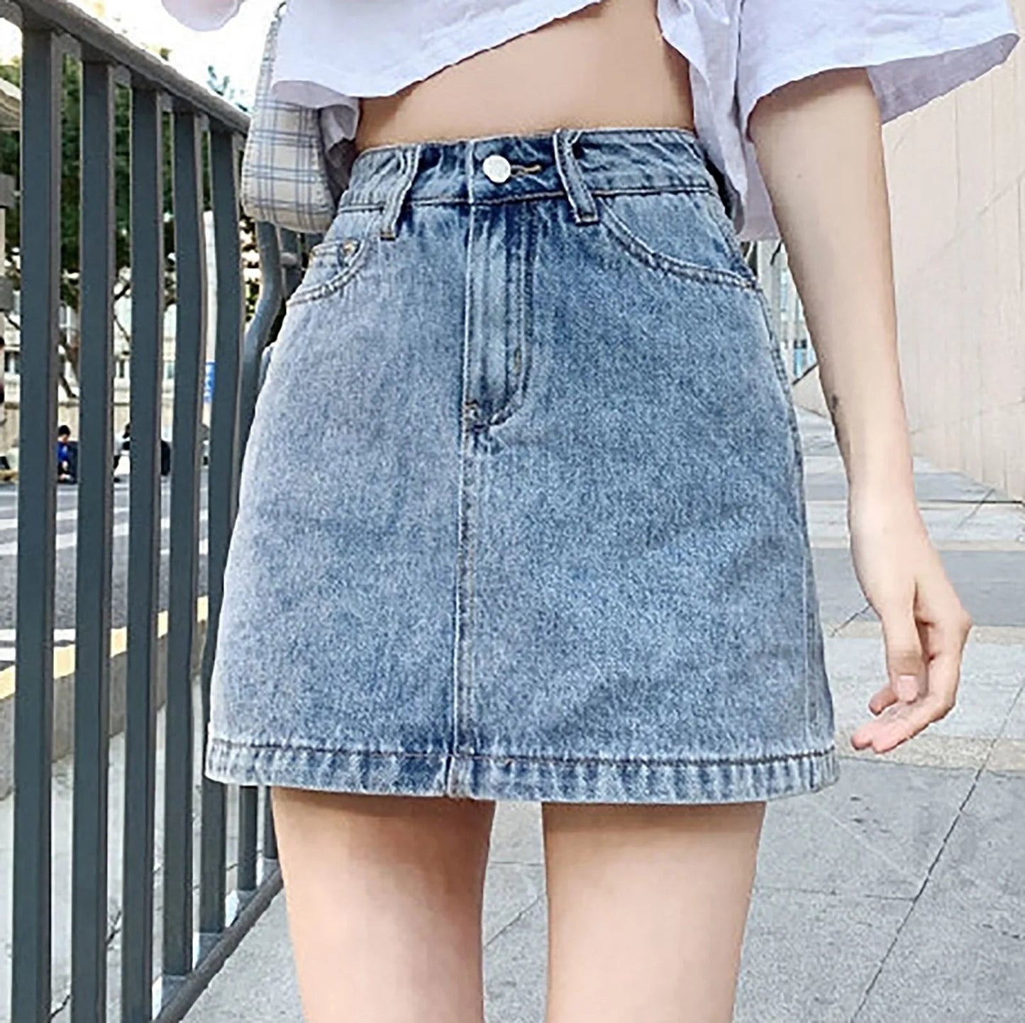 Color Bodycon Jeans Skirt