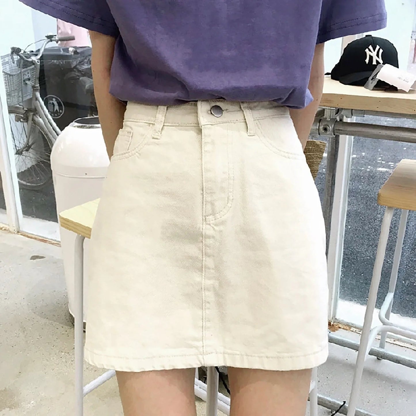 Color Bodycon Jeans Skirt