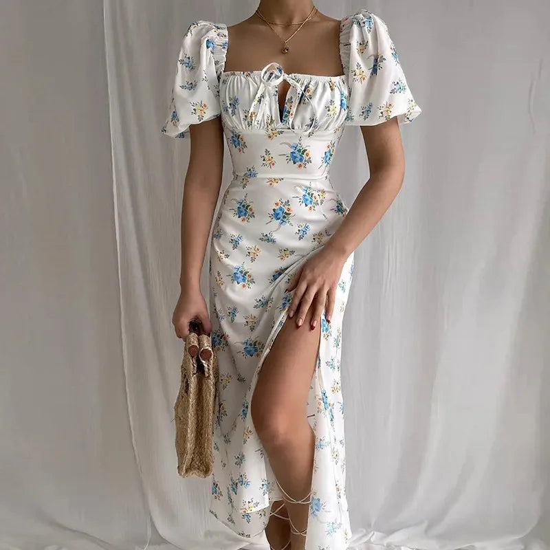 Spring French Backless Slim-fit Halter Trending Midi Dresses