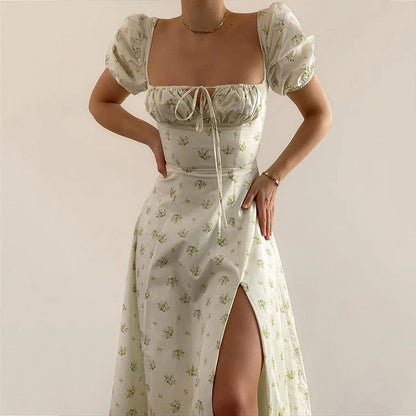 Spring French Backless Slim-fit Halter Trending Midi Dresses