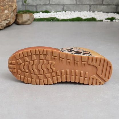 Jogging Sneakers Summer Walking Trainers Leopard Print Comfortable Jogging Tennis Shoes