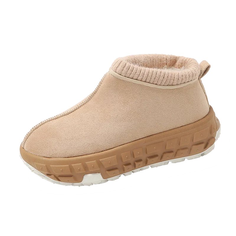 Knitted Cuffed Snow Boots New Winter Cold-proof and Warm Fur Boots Non-slip Thick-soled Cotton Shoes Zapatos