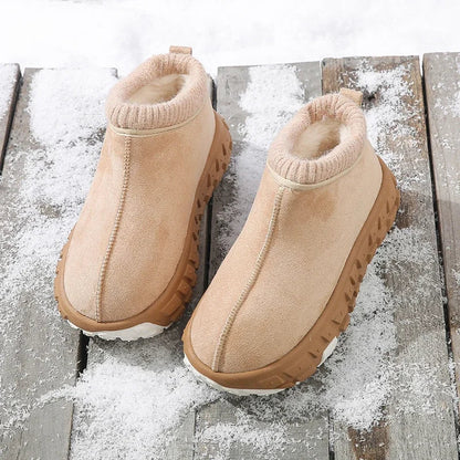 Knitted Cuffed Snow Boots New Winter Cold-proof and Warm Fur Boots Non-slip Thick-soled Cotton Shoes Zapatos
