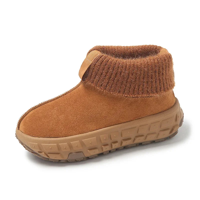 Knitted Cuffed Snow Boots New Winter Cold-proof and Warm Fur Boots Non-slip Thick-soled Cotton Shoes Zapatos