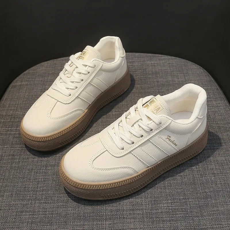 Leather Thick Soled German Training Board Shoes Height-raising Platform Skateboard
