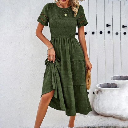 Temperament Play Sheath Hollow Korean Midi Dresses