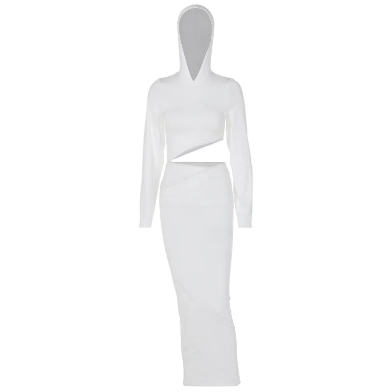 New Personality Slim-fit Hooded Y2k Midi Dresses