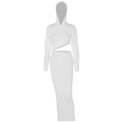 New Personality Slim-fit Hooded Y2k Midi Dresses