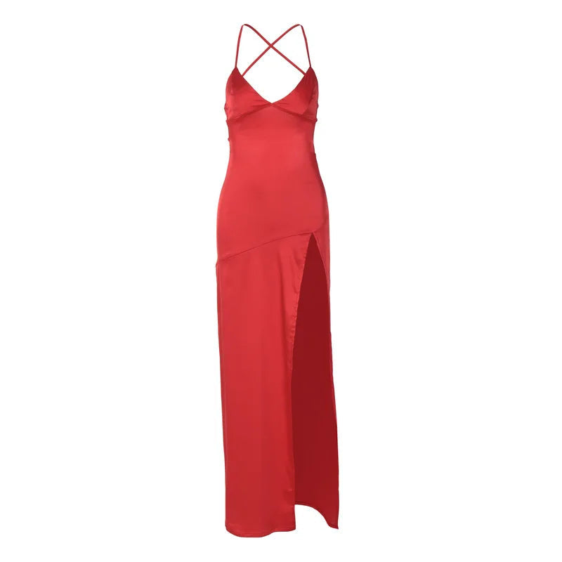 Autumn/winter Puss V-neck Halter Evening Bodycon Midi Dresses