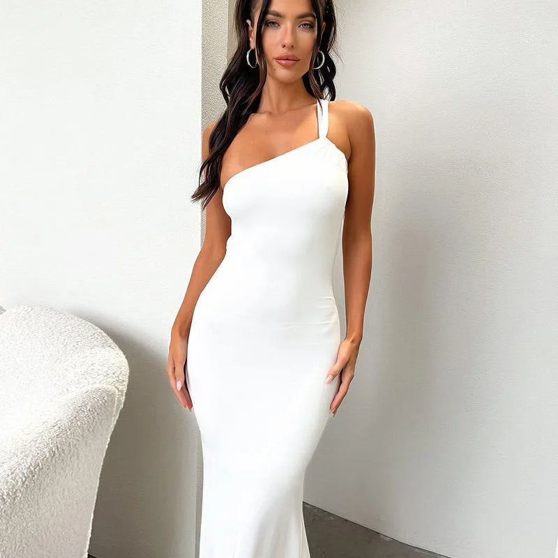 Maxi Summer Autumn New Sleeveless Neckline Temperament Y2k Midi Dresses