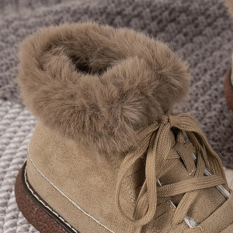 Color Short Plush Lined Comfortable Warm Winter Snow Boot