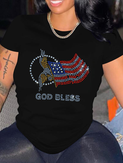 Bricked Letter Print T-shirts
