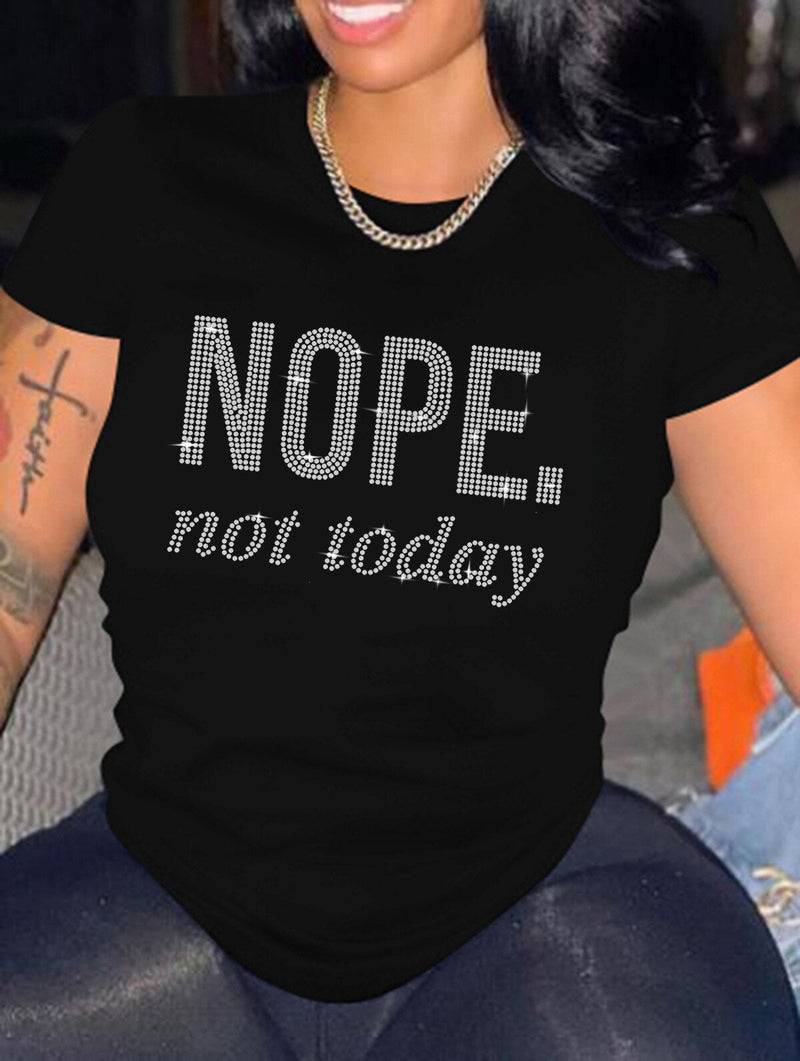 Bricked Letter Print T-shirts