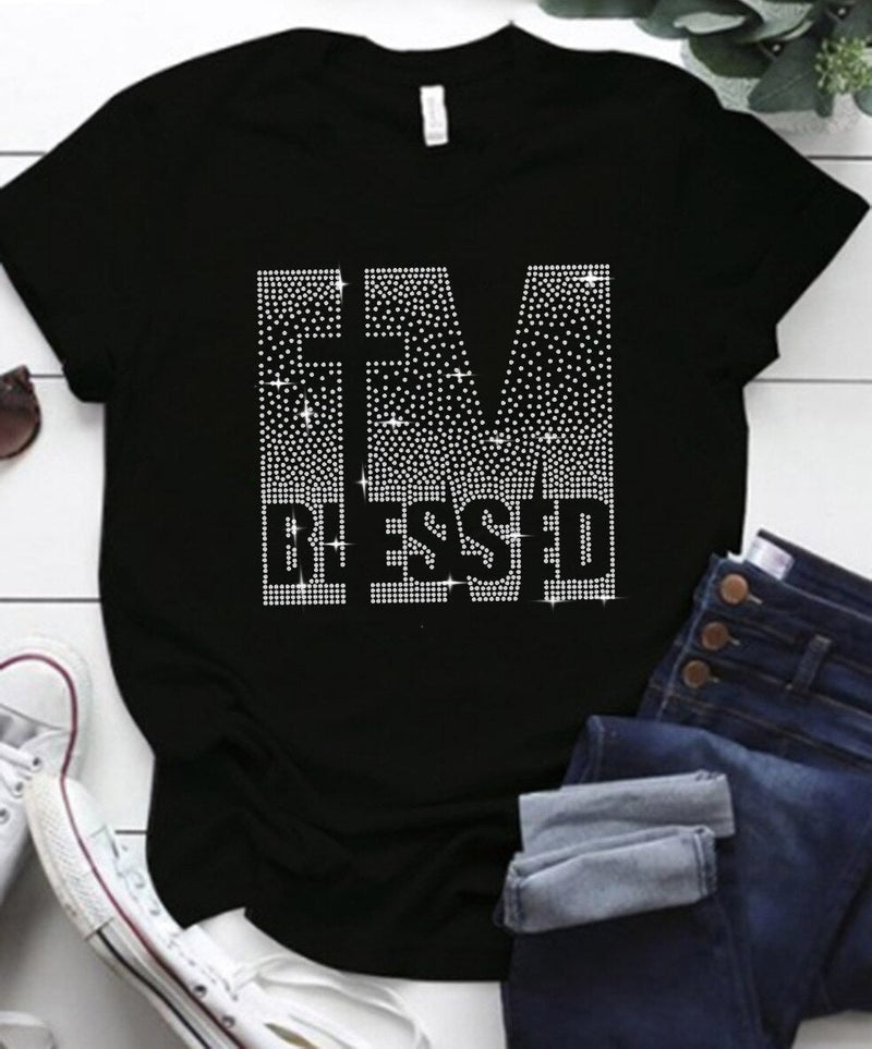Bricked Letter Print T-shirts
