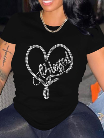 Bricked Letter Print T-shirts