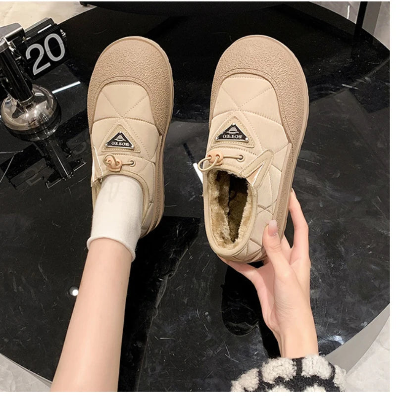Walking Shoes Snow Boots Outdoor Loafers Winter New Thick Soft Soled Anti Ski Plush Warm Cotton Booties