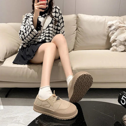 Walking Shoes Snow Boots Outdoor Loafers Winter New Thick Soft Soled Anti Ski Plush Warm Cotton Booties