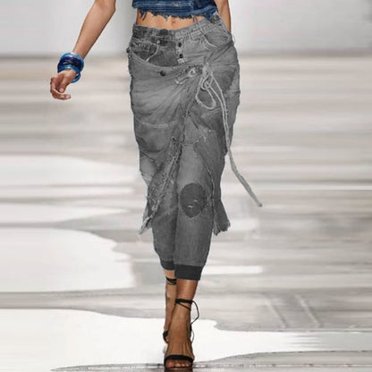 Jeans Pants High Waist Mom Show Pants Spring Summer Retro Street Loose Wide Leg Pants