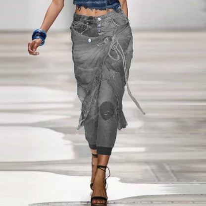 Jeans Pants High Waist Mom Show Pants Spring Summer Retro Street Loose Wide Leg Pants