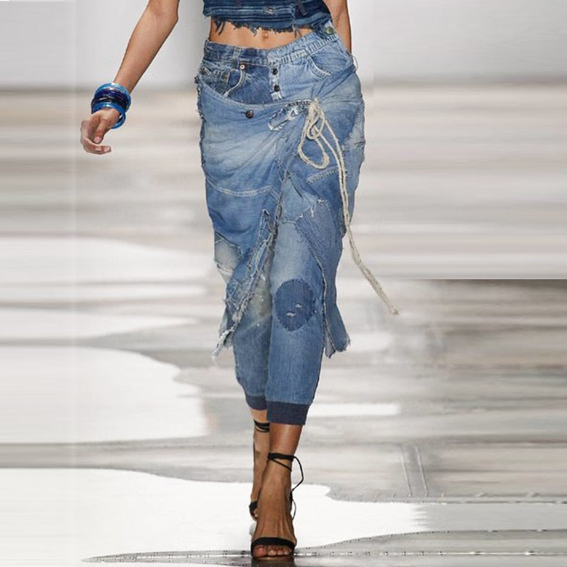 Jeans Pants High Waist Mom Show Pants Spring Summer Retro Street Loose Wide Leg Pants