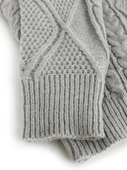 Long Round Collar Pullover Short Twist Winter Sweater