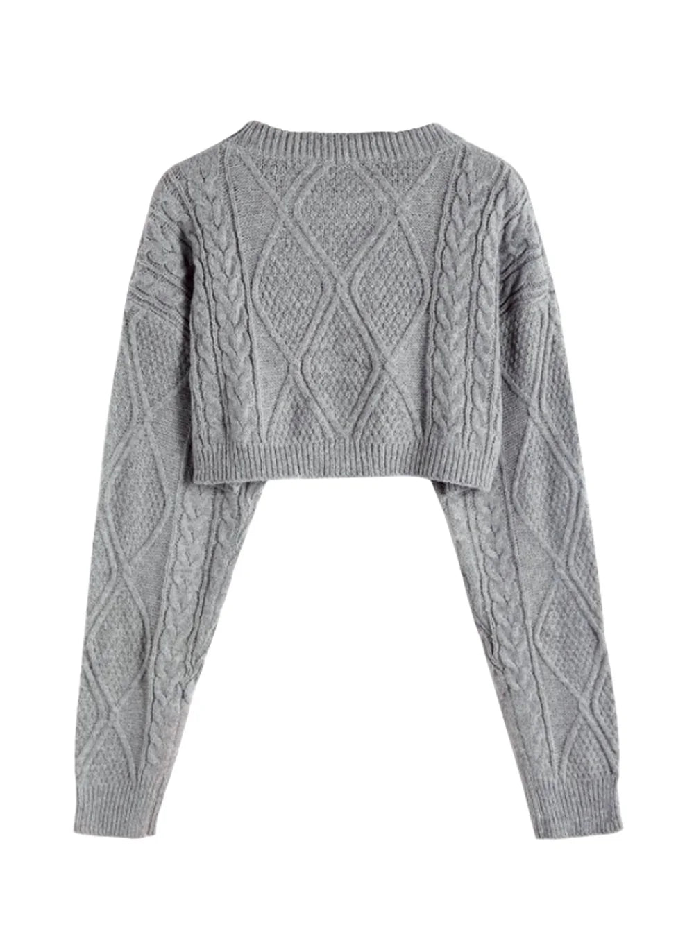 Long Round Collar Pullover Short Twist Winter Sweater