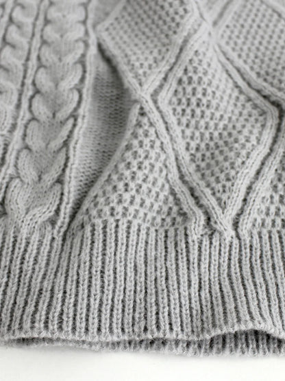 Long Round Collar Pullover Short Twist Winter Sweater