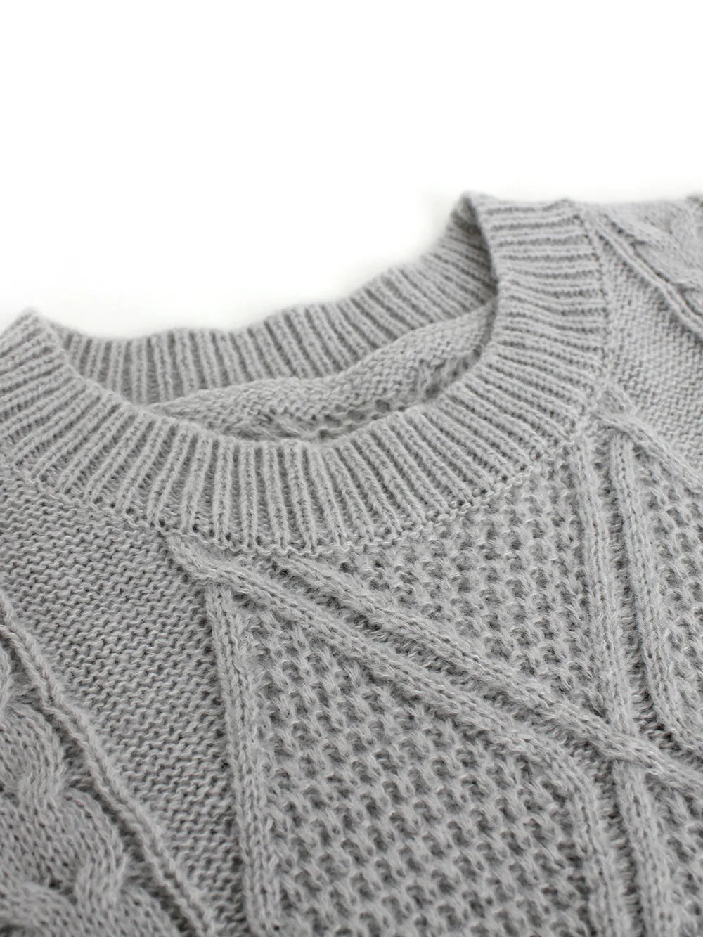 Long Round Collar Pullover Short Twist Winter Sweater