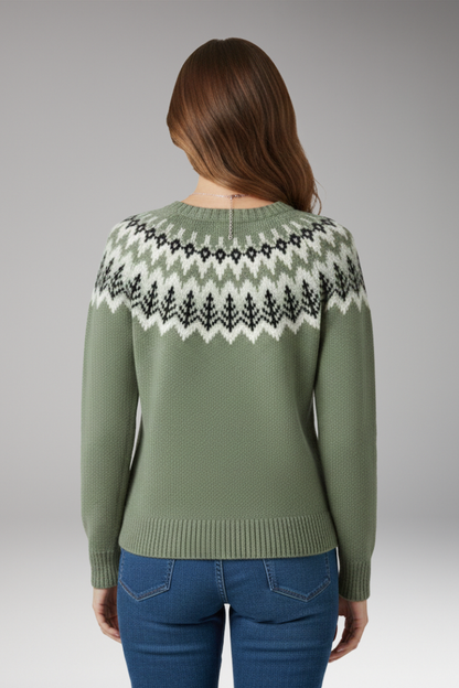 ’s Sweater With Round Neck and Ribbed Surface