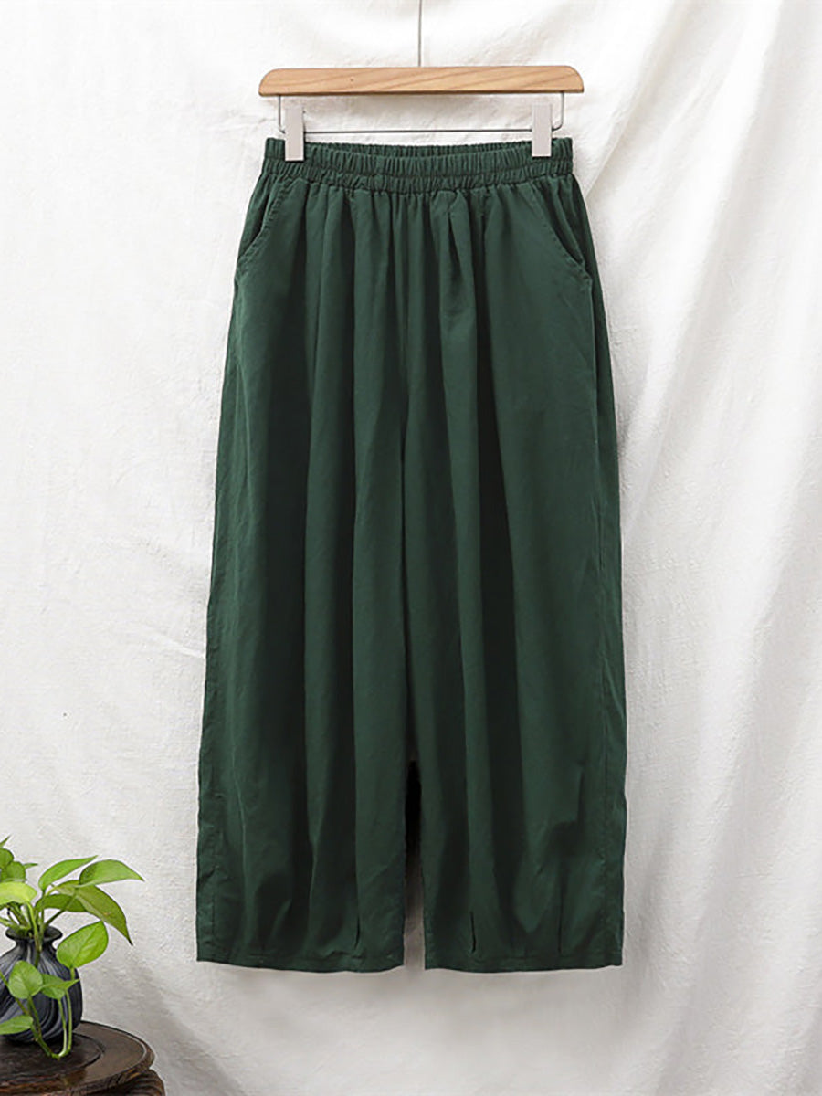 Cotton Linen Pocket Lantern Pants Rr1062