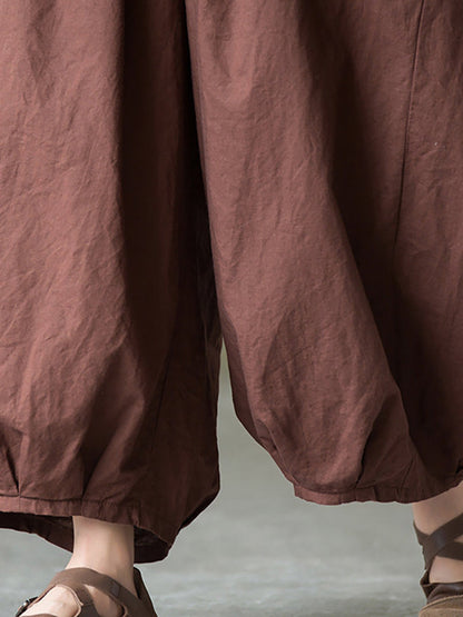Cotton Linen Pocket Lantern Pants Rr1062
