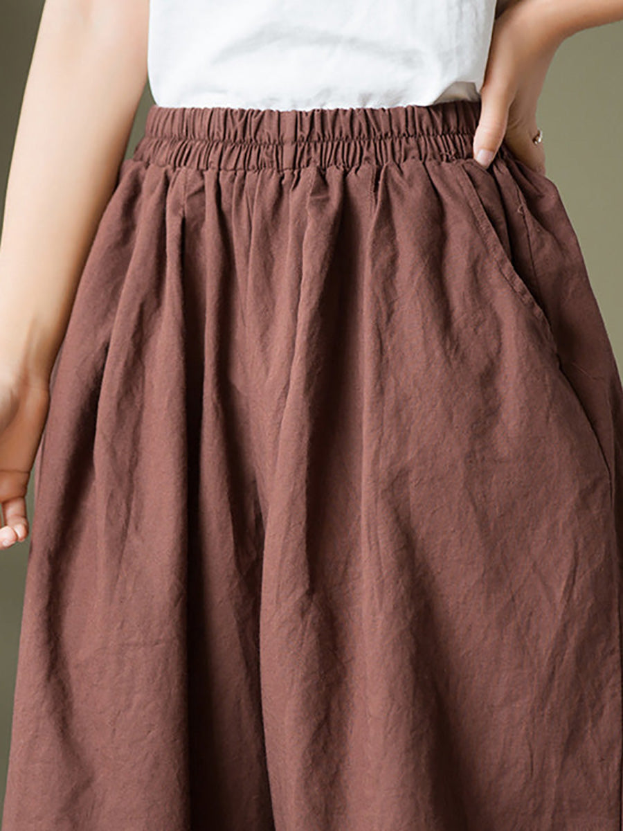 Cotton Linen Pocket Lantern Pants Rr1062