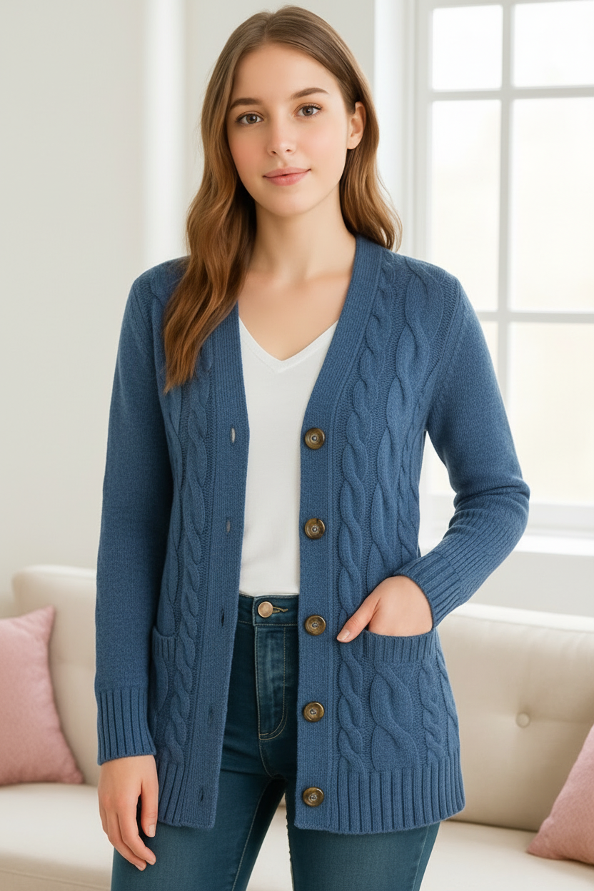 Fiona | Spring Cable Knit Cardigan