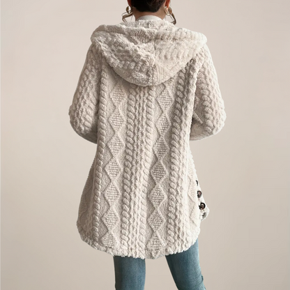 Evelyn | Spring Hooded Textured Cardigan