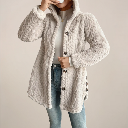 Evelyn | Spring Hooded Textured Cardigan