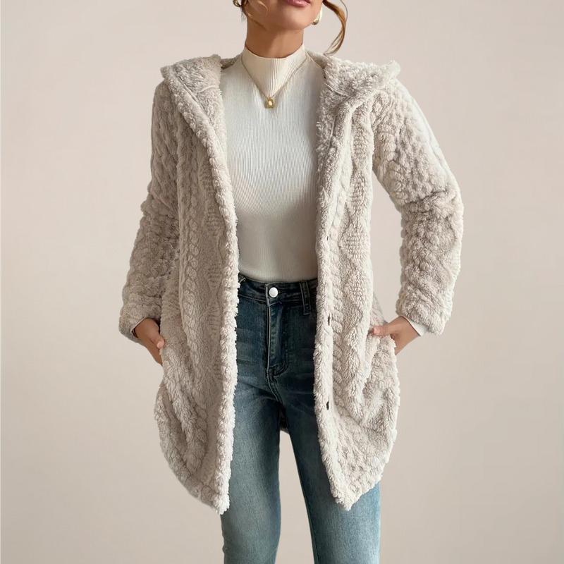 Evelyn | Spring Hooded Textured Cardigan