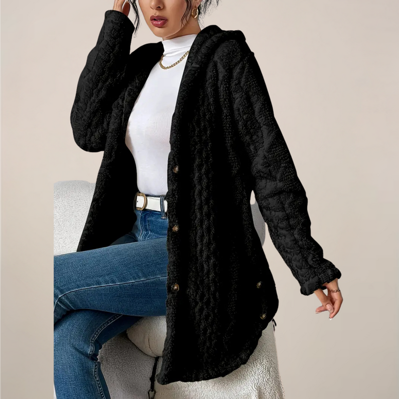 Elizabeth | ’s Spring Longline Hooded Textured Knit Cardigan