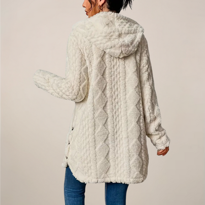 Elizabeth | ’s Spring Longline Hooded Textured Knit Cardigan