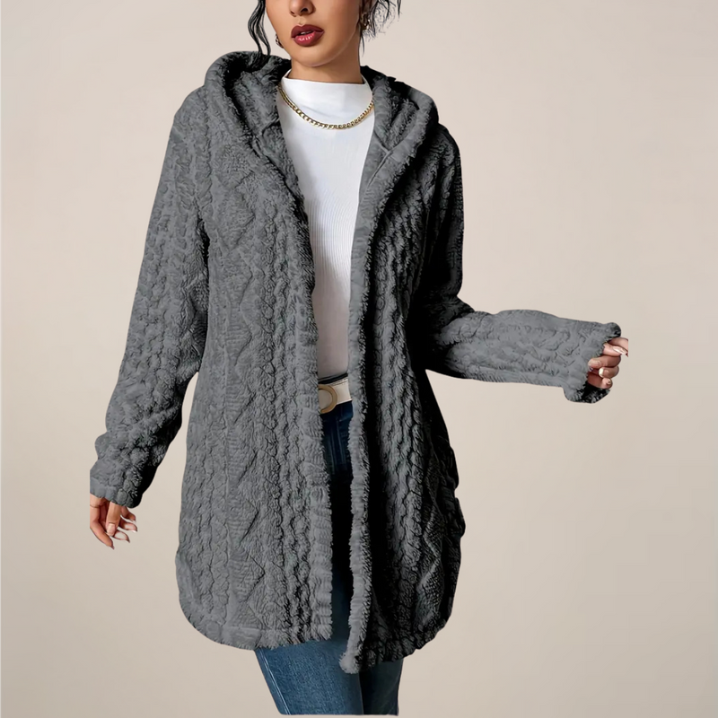 Elizabeth | ’s Spring Longline Hooded Textured Knit Cardigan