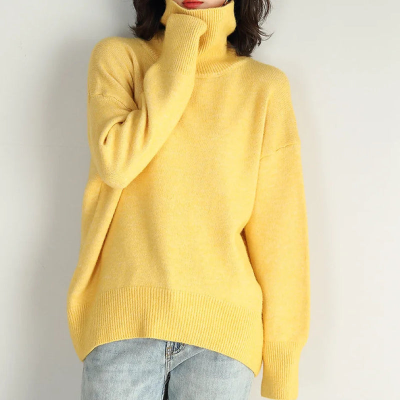 Turtleneck Oversized Chunky Long Loose Slouchy Sweater
